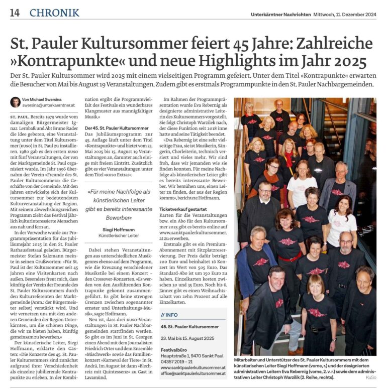 Programmpräsentation 2025 - Unterkärntner Nachrichten