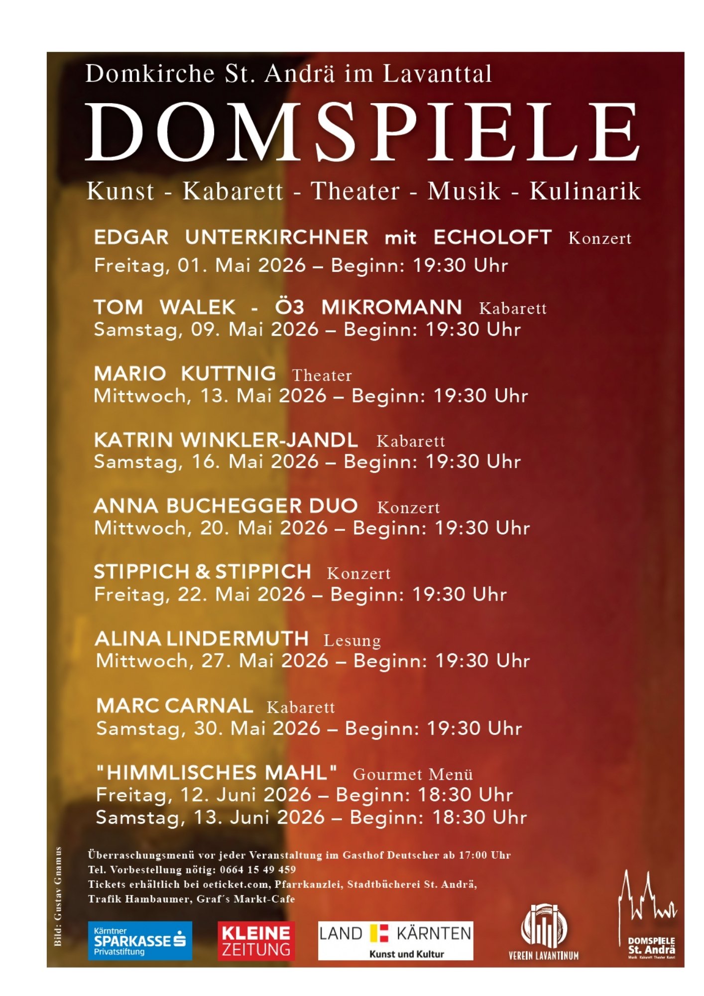 Domspiele St. Andrä Programm 2026